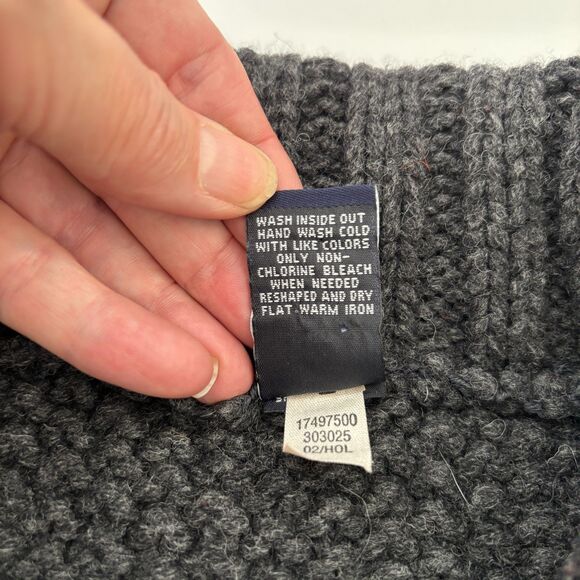 Gap Womens Chunky Cardigan Size M Sweater Lambswool Fisherman Gorpcore Preppy - Picture 4 of 7